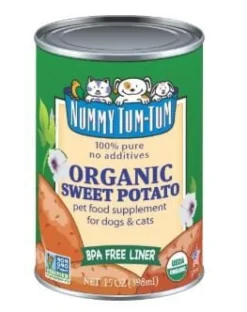 Nummy Tum Tum Organic Sweet Potato Puree Canned Cat and Dog Food - 15 Oz - Case of 12
