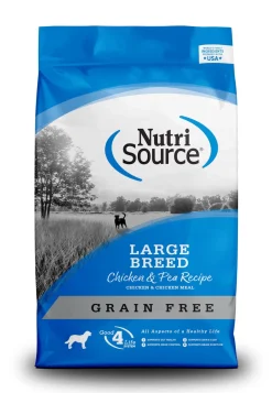 Nutrisource Grain Free Large Breed Chicken & Pea Dry Dog Food - 30 lb Bag
