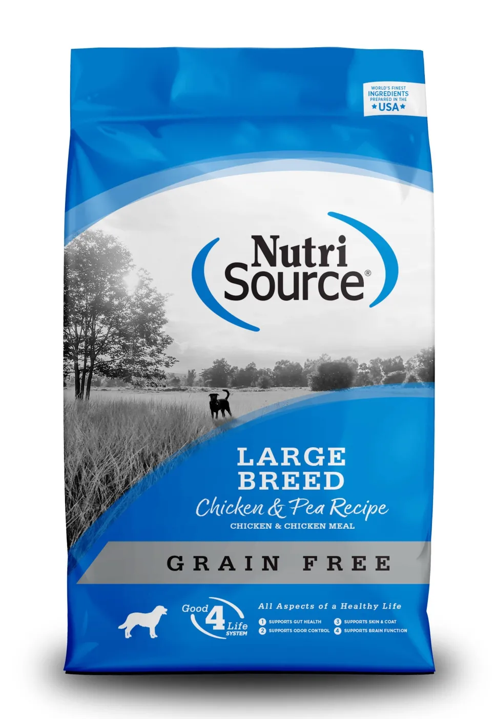 Nutrisource Grain Free Large Breed Chicken & Pea Dry Dog Food - 30 lb Bag