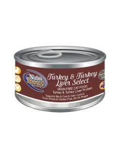 Nutrisource Grain Free Turkey & Turkey Liver Select Cat Canned Canned Cat Food - 5.5 oz - Case of 12