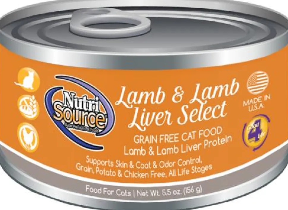 Nutrisource Grain-Free Lamb and Liver Canned Cat Food - 5 Oz - Case of 12