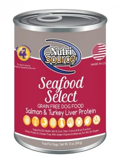 Nutrisource Grain-Free Seafood Select with Salmon and Turkey Canned Dog Food - 13 Oz - Case of 12