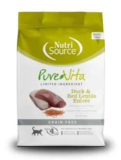 Nutrisource Pure Vita Grain Free Duck & Lentils (5 per bale) Dry Cat Food - 6.6 lb Bag
