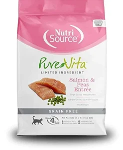 Nutrisource Pure Vita Grain Free Salmon & Peas Entrée Dry Cat Food - 12 lb Bag