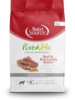 Nutrisource Pure Vita Grain Free Beef & Lentil (8 per bale) Dry Dog Food - 5 lb Bag