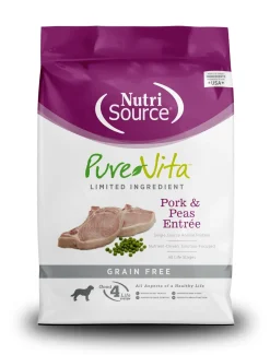 Nutrisource Pure Vita Grain Free Pork & Peas Dry Dog Food - 25 lb Bag