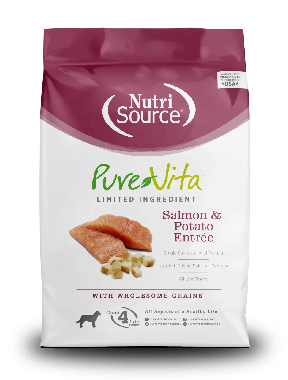 Nutrisource Pure Vita Salmon & Potato Dry Dog Food - 15 lb Bag
