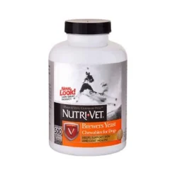 Nutri-Vet Skin and Coat Brewers Yeast with Garlic Chewables Dog Supplements - 500 ct Bottle