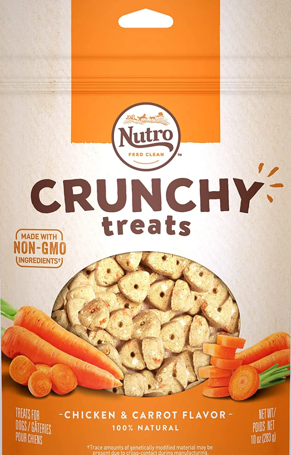 Nutro Carrot Crunchy Biscuit Dog Treats - 10 oz - Case of 6