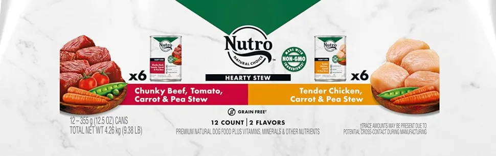 Nutro Cuts in Gravy 12.5oz Chicken & Beef Multi Pack Case Wet Dog Food - 12.5 oz - Case of 12