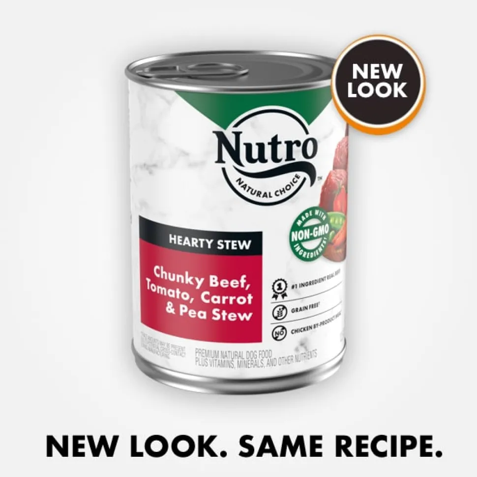 Nutro Hearty Stews Chunky Beef, Tomato, Carrot & Pea Stew Chunks in Gravy Canned Wet Dog Food - 12.5 oz - Case of 12