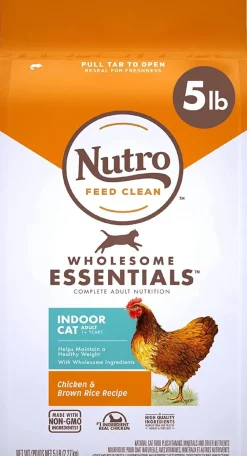 Nutro Indoor Adult Cat Chicken & Rice Dry Cat Food - 5 lb Bag