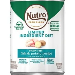 Nutro Limited Ingredient Diet Adult Fish & Potato Premium Loaf Canned Wet Dog Food - 12.5 oz - Case of 12