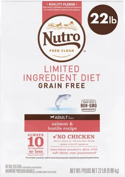 Nutro Natural Choice Grain-Free Limited Ingredient Adult Salmon & Sweet Lentils Dry Dog Food - 22 lb Bag