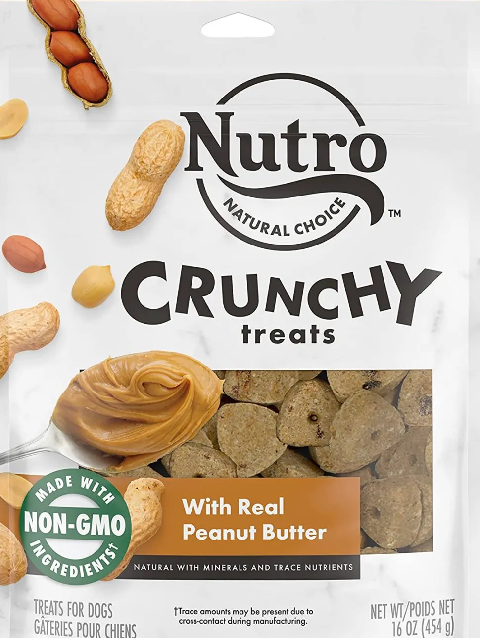 Nutro Peanut Butter Crunchy Biscuit Dog Treats - 16 oz - Case of 12