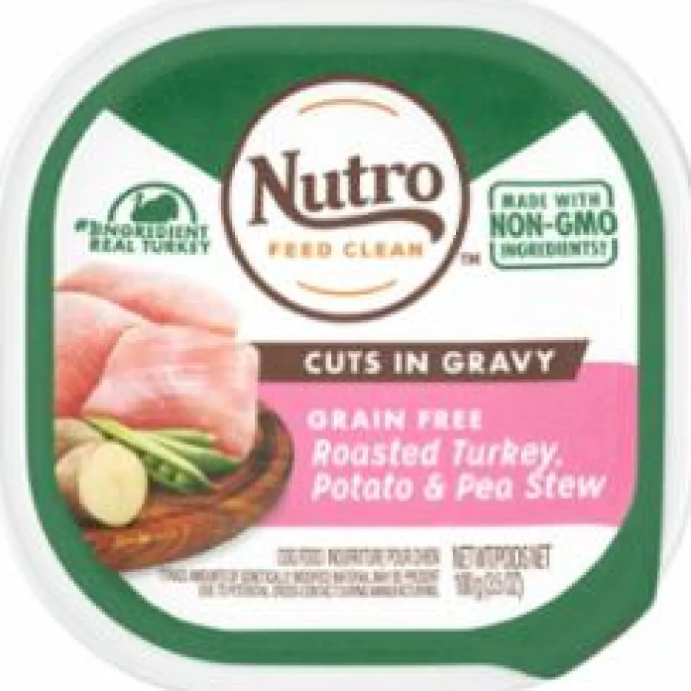 Nutro Roasted Turkey, Potato & Pea Stew Wet Dog Food Trays - 3.5 oz - Case of 24