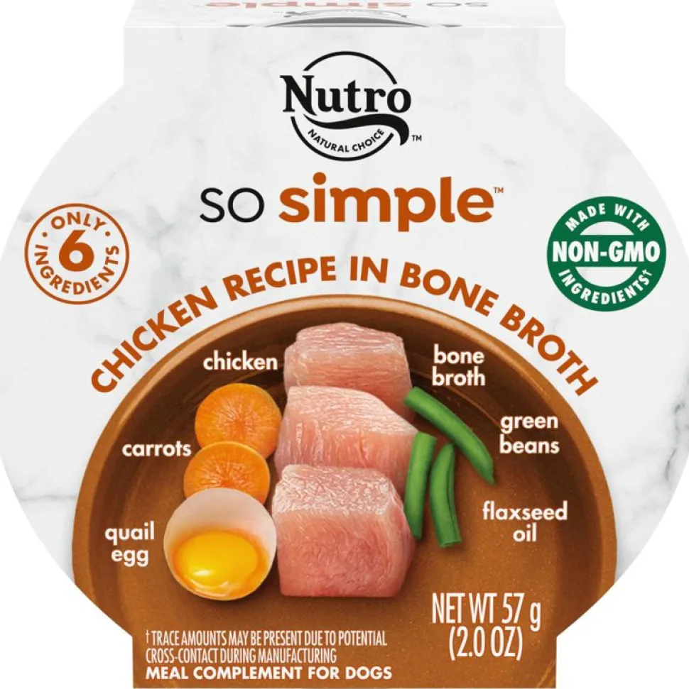 Nutro So Simple Chicken, Eggs and Carrots Broth Wet Dog Food Trays - 2 oz - Case of 10