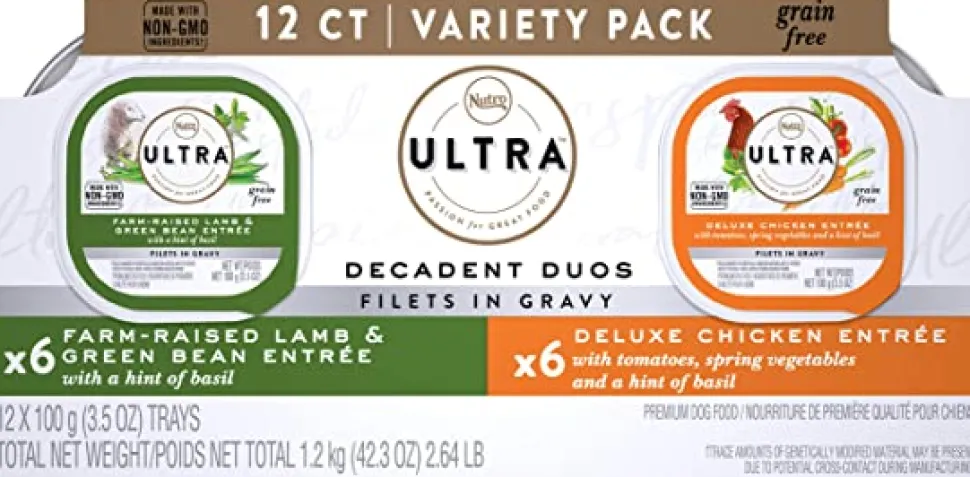 Nutro Ultra Grain-Free Lamb & Chicken Variety Pack Wet Dog Food Trays - 3.5 oz - 12 Count