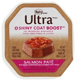 Nutro Ultra Shiny Coat Boost Salmon Entrée Wet Dog Food Trays - 3.5 oz - Case of 24