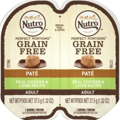 Nutro Wild Frontier Perfect Portions Pate Chicken and Liver Cat Food Trays - 2.6 Oz - Case of 24