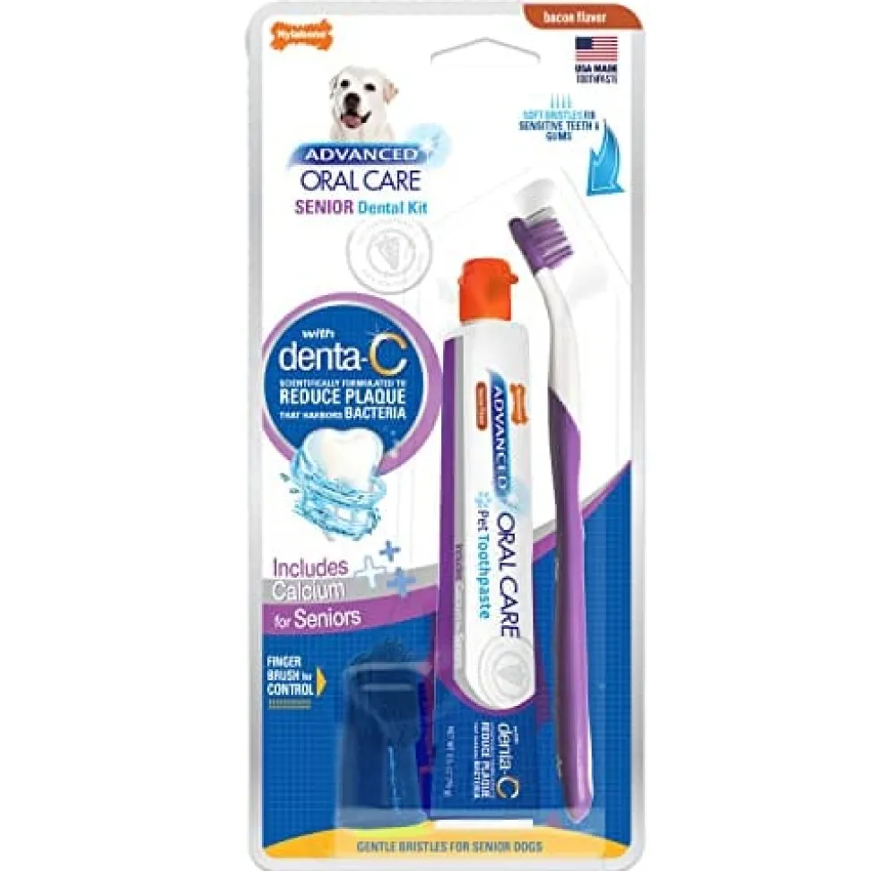 Nylabone Advanced Oral Care Senior Dental Kit Dog Dental Care - Bacon - 2.5 Oz