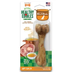 Nylabone Healthy Edibles Broth Bone All Natural Dog Treats Made With Real Bone Broth - Giant - Up To 50 lb