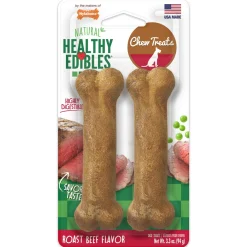 Nylabone Healthy Edibles Roast Beef Flavor Chew Treats for Dog Roast Beef - Small/Regular - 2 Count