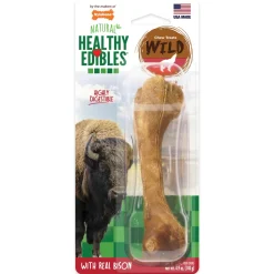 Nylabone Healthy Edibles WILD Natural Long Lasting Bison Flavor Dog Chew Treats Wild Bone - Large/Giant