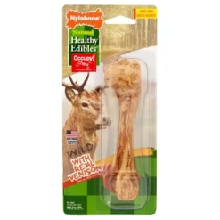 Nylabone Healthy Edibles Wild Natural Chew Dog Biscuits Treats - Venison - Large