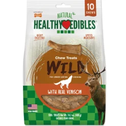 Nylabone Healthy Edibles WILD Antler Natural Long Lasting Venison Flavor Dog Chew Treats Antler - Medium/Wolf - 10 Count