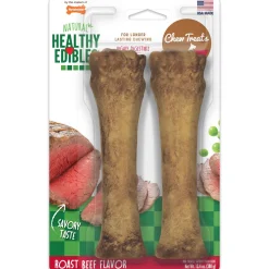 Nylabone Healthy Edibles Roast Beef Flavor Chew Treats for Dog Roast Beef - Extra Large/Souper - 2 Count