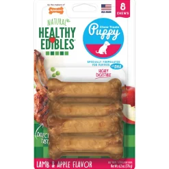 Nylabone Healthy Edibles Puppy Natural Long Lasting Dog Chew Treats Lamb & Apple - Extra Small/Petite - 8 Count