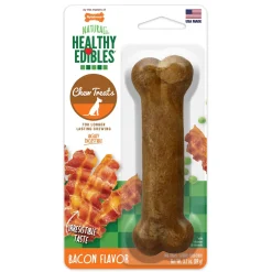 Nylabone Healthy Edibles Natural Chew Dog Biscuits Treats - Bacon - Wolf