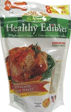 Nylabone Healthy Edibles Natural Chew Dog Biscuits Treats - Chicken - Petite - 8 Pack