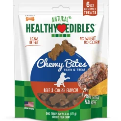 Nylabone Healthy Edibles Chewy Bites Dog Training Treats Beef & Cheese - 6 Oz