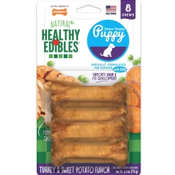 Nylabone Healthy Edibles Puppy Chew Treats Turkey & Sweet Potato - Extra Small/Petite - 8 Count