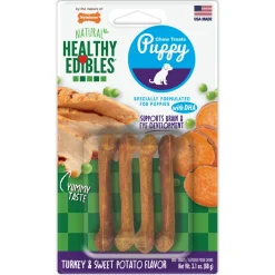 Nylabone Healthy Edibles Puppy Chew Treats Turkey & Sweet Potato - Extra Small/Petite - 4 Count