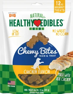 Nylabone Healthy Edibles Chewy Bites Dog Biscuits Treats - Chicken - 12 Oz