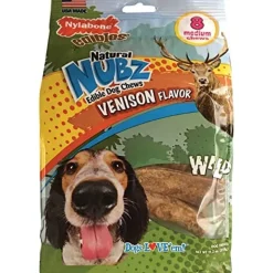Nylabone Nubz Edibles Antler Dog Dental and Hard Chews - Venison - Medium - 8 Pack