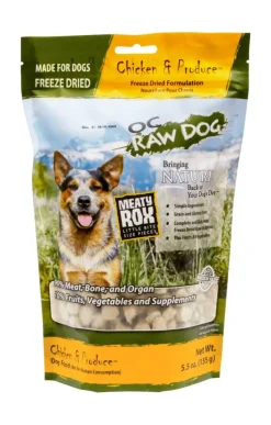 OC Raw Chicken & Produce Meaty Rox Freeze-Dried Dog Treats - 5.5 Oz Bag