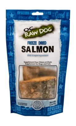OC Raw Salmon Freeze-Dried Cat and Dog Supplemental Treats - 3.2 Oz Bag