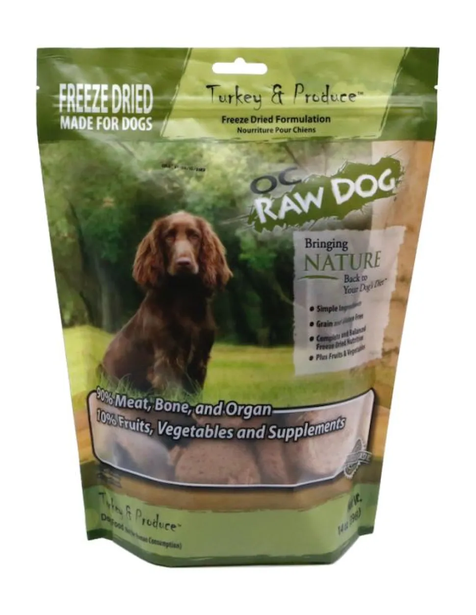 OC Raw Turkey & Produce Sliders Freeze-Dried Dog Treats - 14 Oz Bag