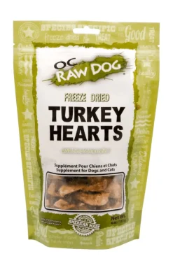 OC Raw Turkey Hearts Freeze-Dried Cat and Dog Supplemental Treats - 4 Oz Bag