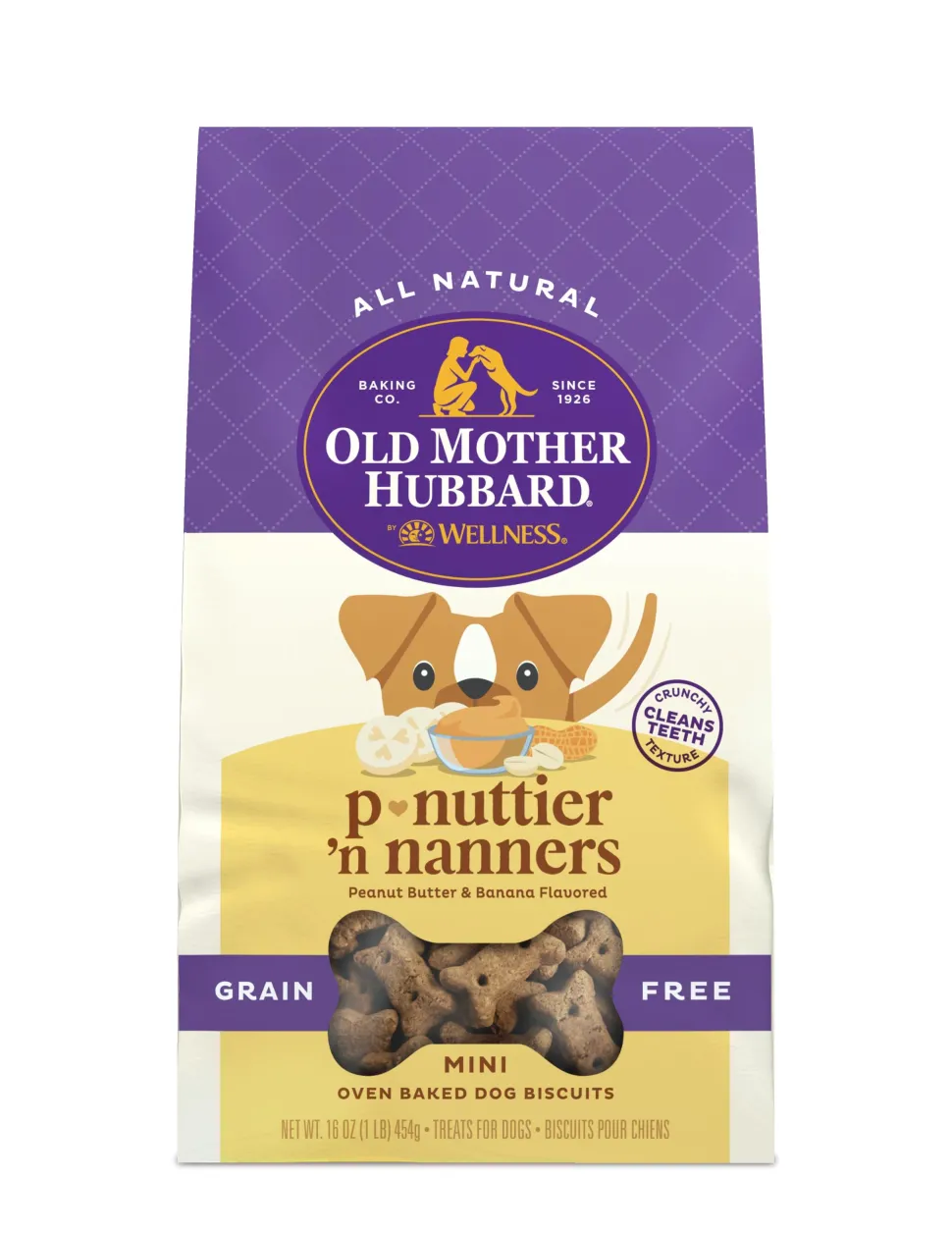 Old Mother Hubbard Grain-Free P-Nuttier N' Nanners Mini Baked Dog Biscuits - 16 Oz