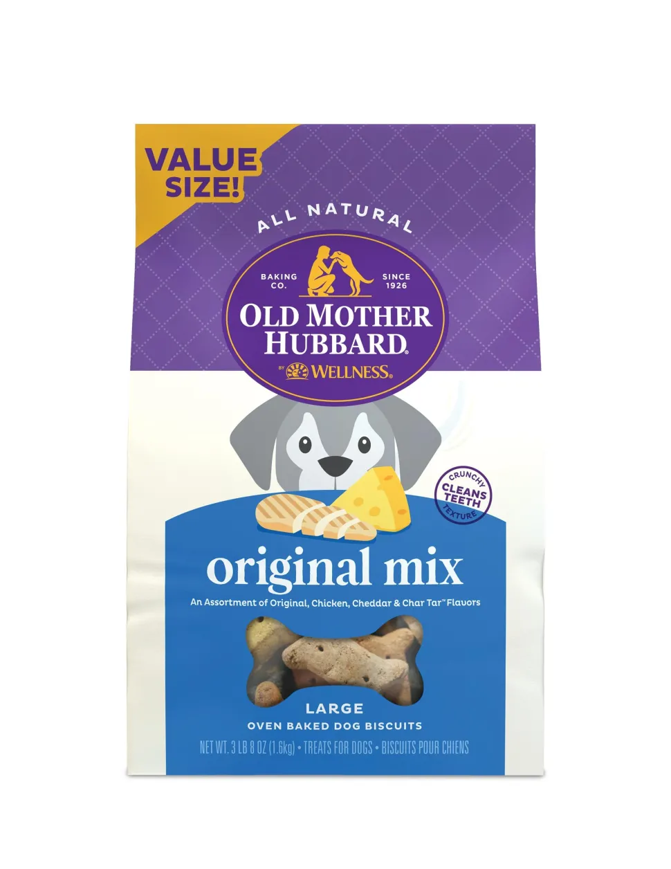 Old Mother Hubbard Mothers Solutions Crunchy Natural Original Assortment Large Biscuits Dog Treats
