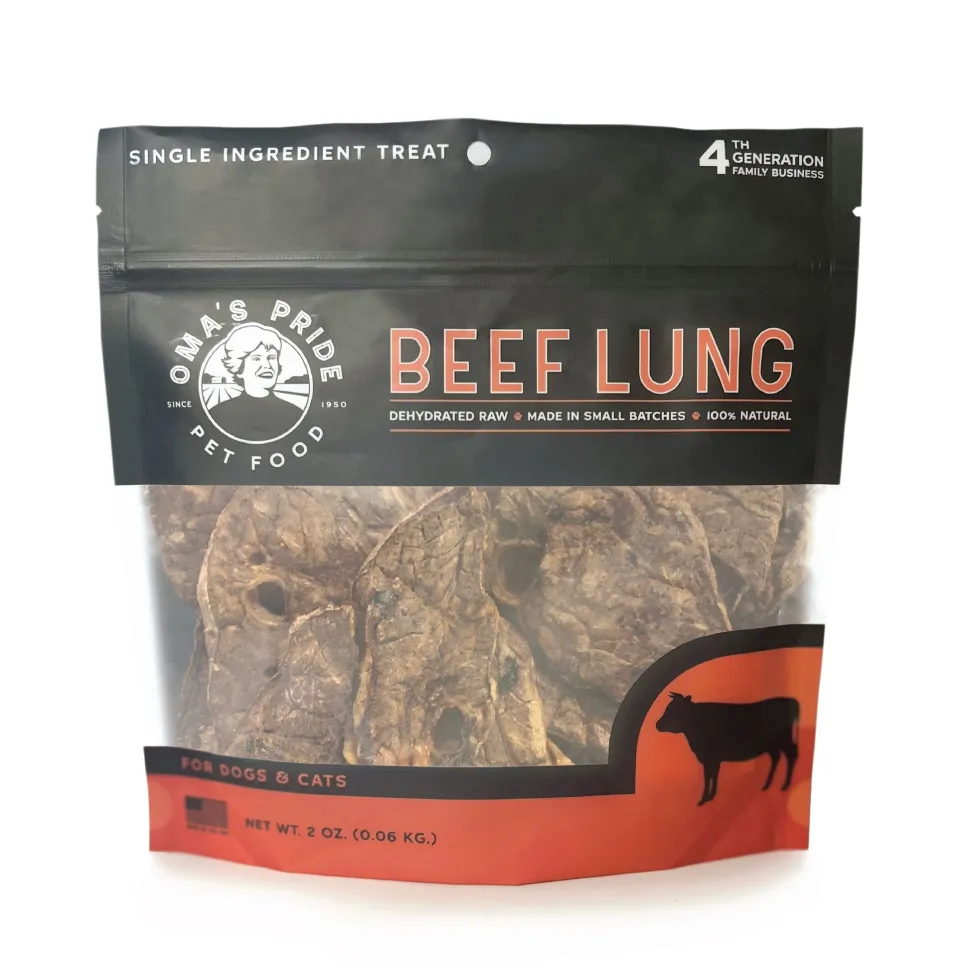 Omas Pride Dehydrated Beef Lung Freeze-Dried Natural Cat and Dog Chews