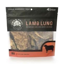 Omas Pride Dehydrated Lamb Lung Freeze-Dried Natural Cat and Dog Chews