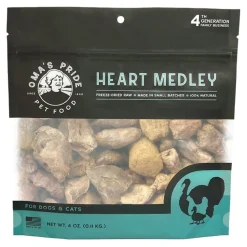 Omas Pride Heart Medley Freeze-Dried Natural Cat and Dog Chews - 4 Oz