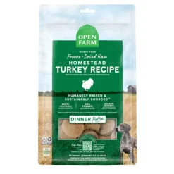Open Farm Homestead Turkey Patties Freeze-Dried Raw Dog Food - 17.5 Oz