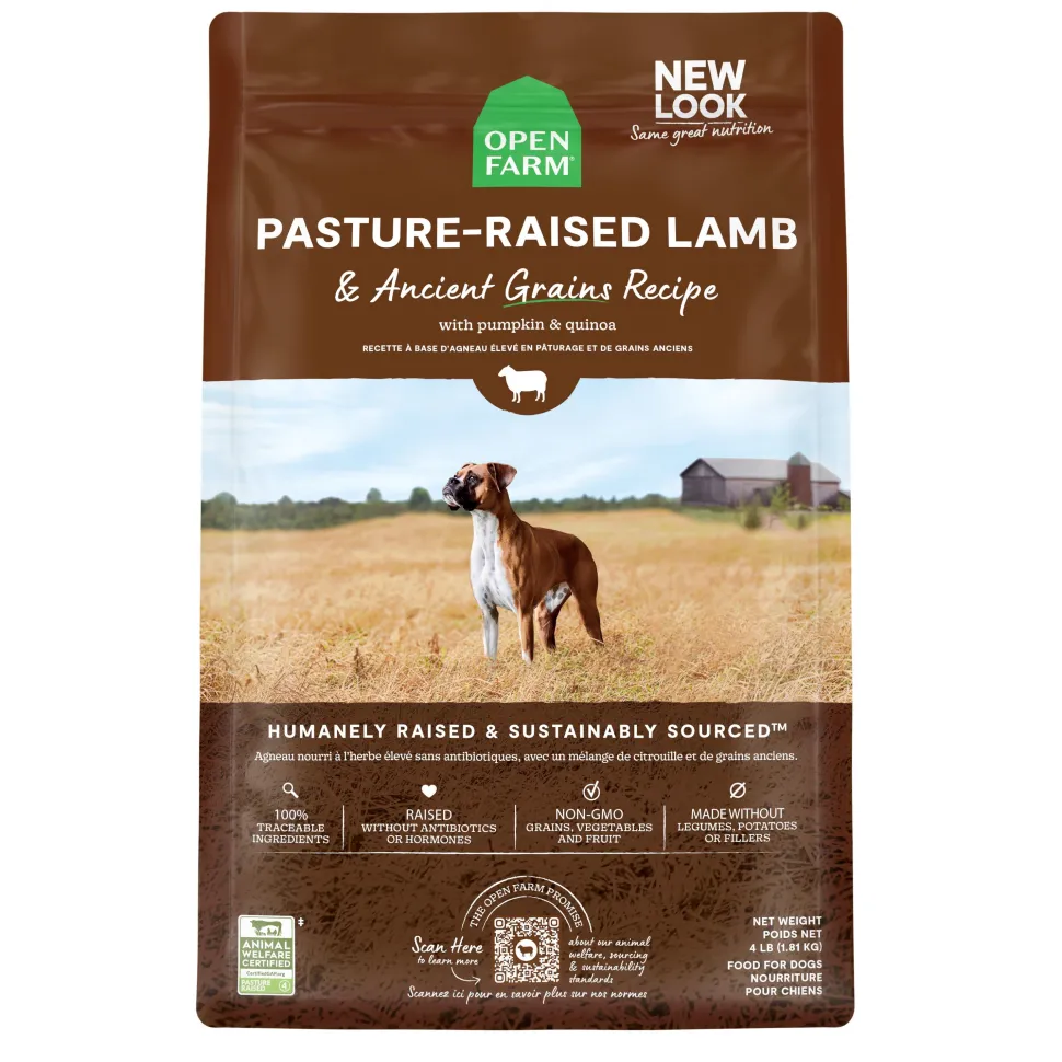 Open Farm Pasture-Raised Lamb and Ancient Grains Recipe Dry Dog Food - 4 Lbs